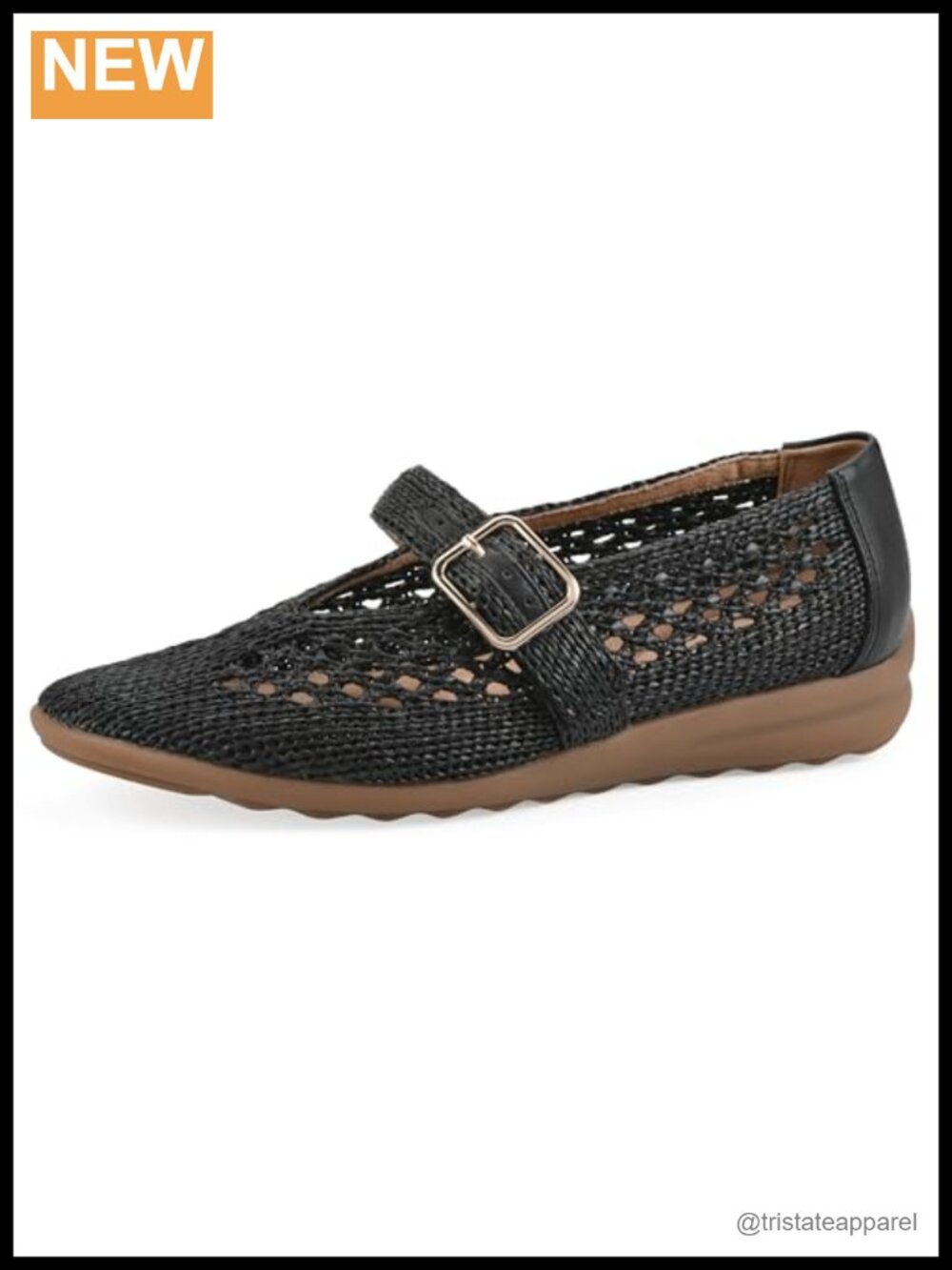Cushioned Crochet Knit Mary Jane Flat Breathable Comfort Casual